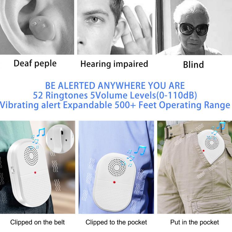 LIKEPAI Wireless elderly Vibration Alert Caregiver Pager Emergency Call Button System for Home Elderly/Senior at Home Call Button Transmitter 第9张