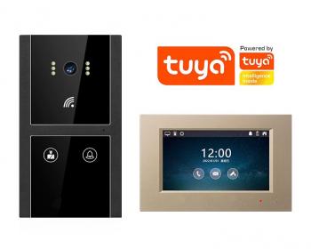Villa Smart IP Intercom System Tuya Video Door Phone Video Doorbell With 7 inch screen linkage unlock APP remote monitoring
