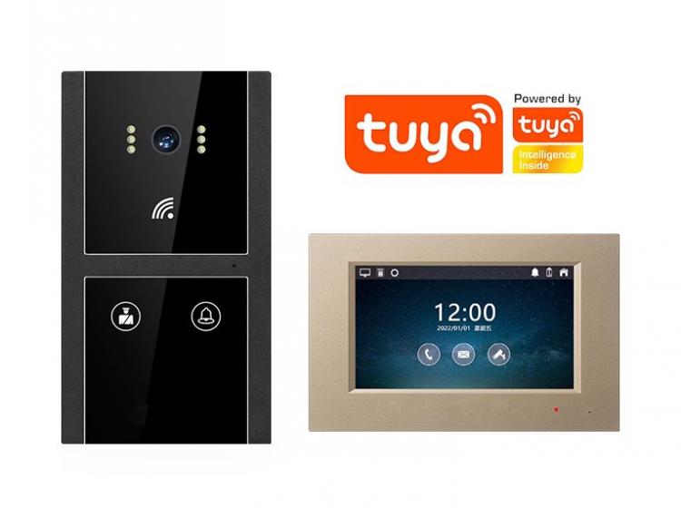 Villa Smart IP Intercom System Tuya Video Door Phone Video Doorbell With 7 inch screen linkage unlock APP remote monitoring Tuya video intercom host 第1张