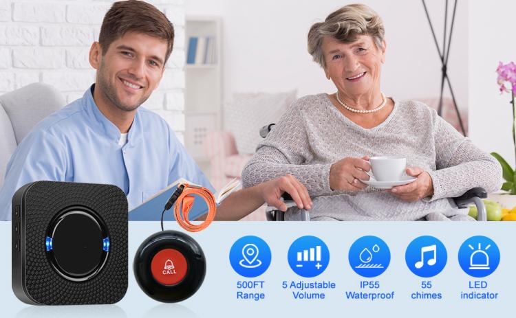 LIKEPAI personal alarm siren Wireless Caregiver Call Button for Elderly at Home Call Light System Emergency Bell Senior Pager Call Button Transmitter 第9张