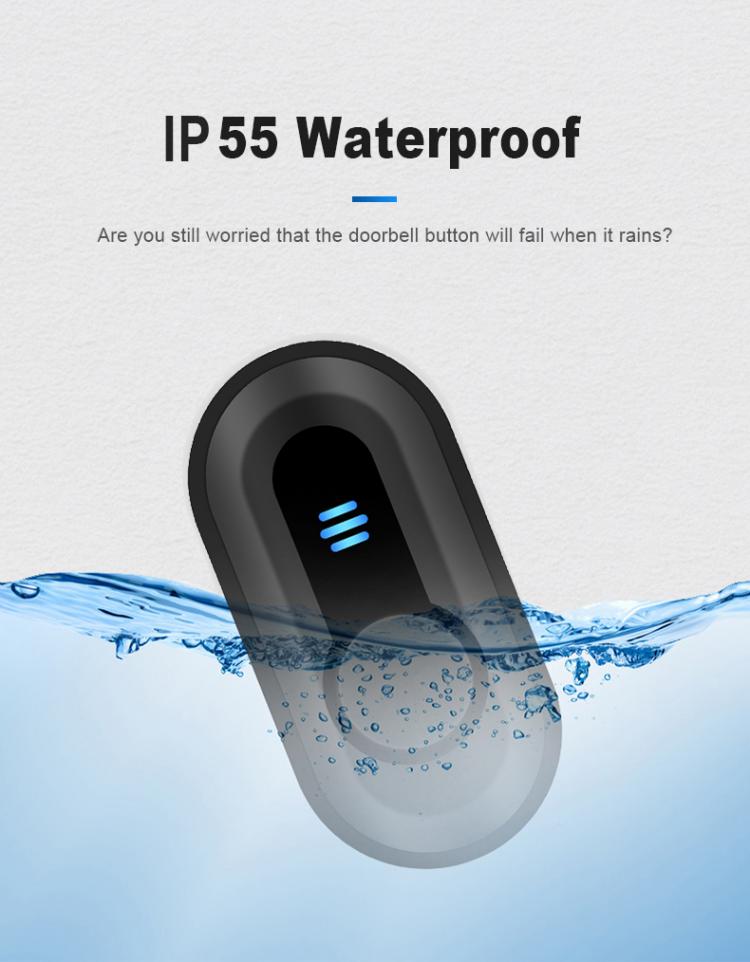 LIKEPAI Wireless Battery Doorbell Waterproof 300m Transmission AC Plug 55 Ringtones Door Bell 1 Transmitter 1 Receiver OEM ODM Wireless Doorbell 第7张