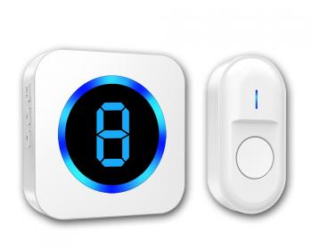 LIKEPAI Multi-zone Digital Display Wireless Doorbell Waterproof 300m Distance AC Plug Outdoor Factory Price 1 Button 1 Receiver
