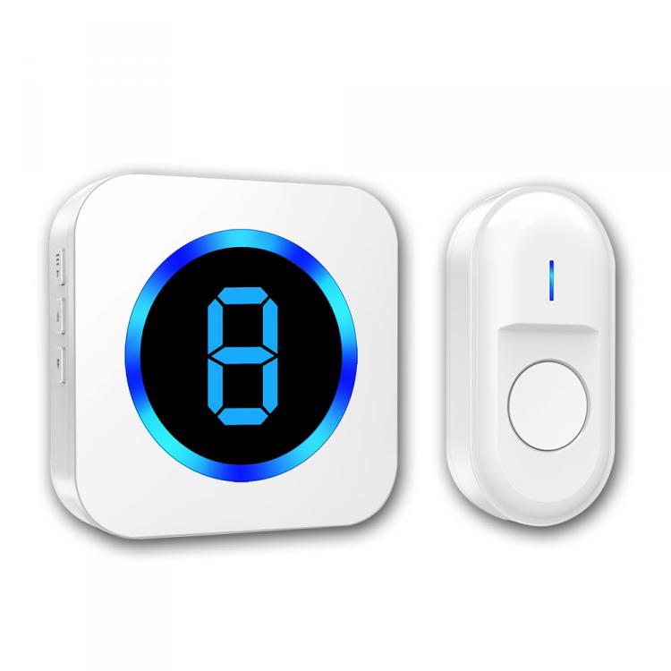 LIKEPAI Multi-zone Digital Display Wireless Doorbell Waterproof 300m Distance AC Plug Outdoor Factory Price 1 Button 1 Receiver Wireless Doorbell 第1张