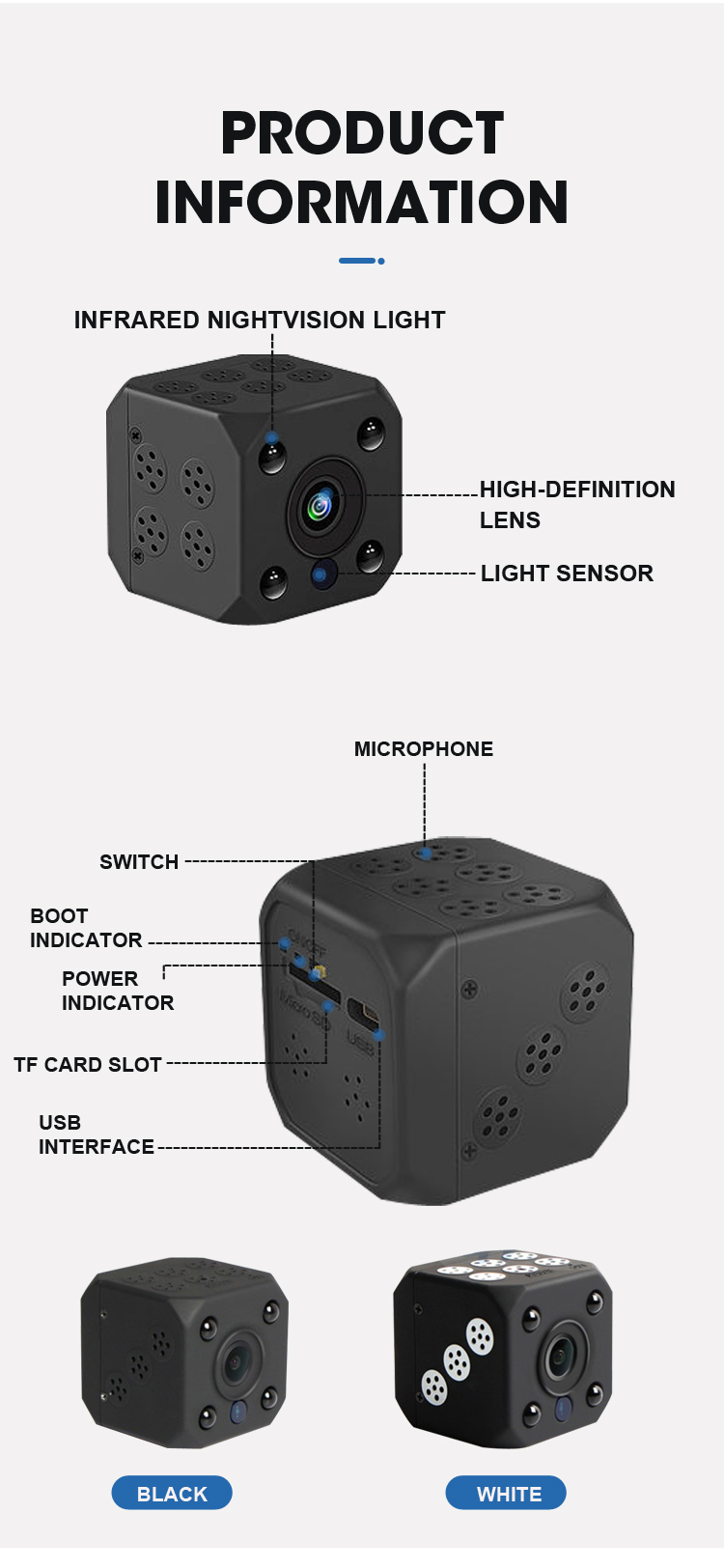 LIKEPAI WJ03 1080P HD Battery WIFI Camera Security CCTV Night Vision Hidden Wireless Mini Very small BlueCamCloud APP Mini battery camera 第4张