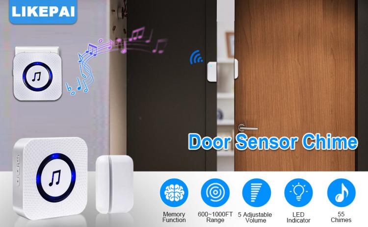 Wireless Door Sensor LIKEPAI Door Entry Chime with 55 Chimes Mute Mode for Business Home Store Door Open Alert Receivers Sensors Door Sensor Transmitter 第8张