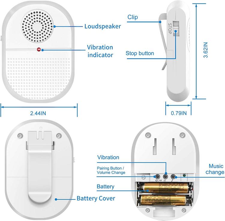 LIKEPAI Caregiver Pager Call Button elderly Wireless SOS Call Button Vibration Nurse Calling Alert System for Disabled Patient Call Button Transmitter 第7张