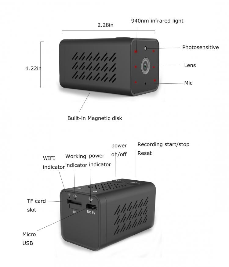 LIKEPAI Battery camera WIFI WJ11 home HD Cam CCTV 12 Hours video TF card storage wireless ip indoor very small mini Hidden Mini battery camera 第7张