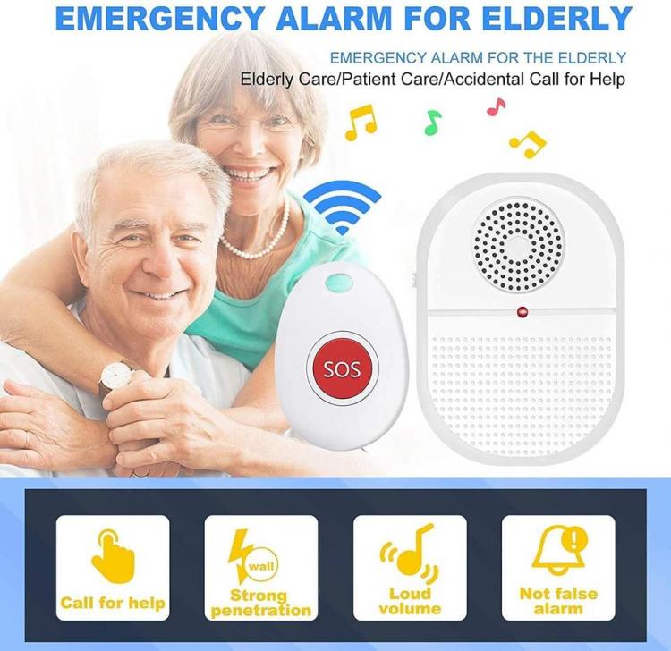 LIKEPAI Wireless elderly Vibration Alert Caregiver Pager Emergency Call Button System for Home Elderly/Senior at Home Call Button Transmitter 第3张