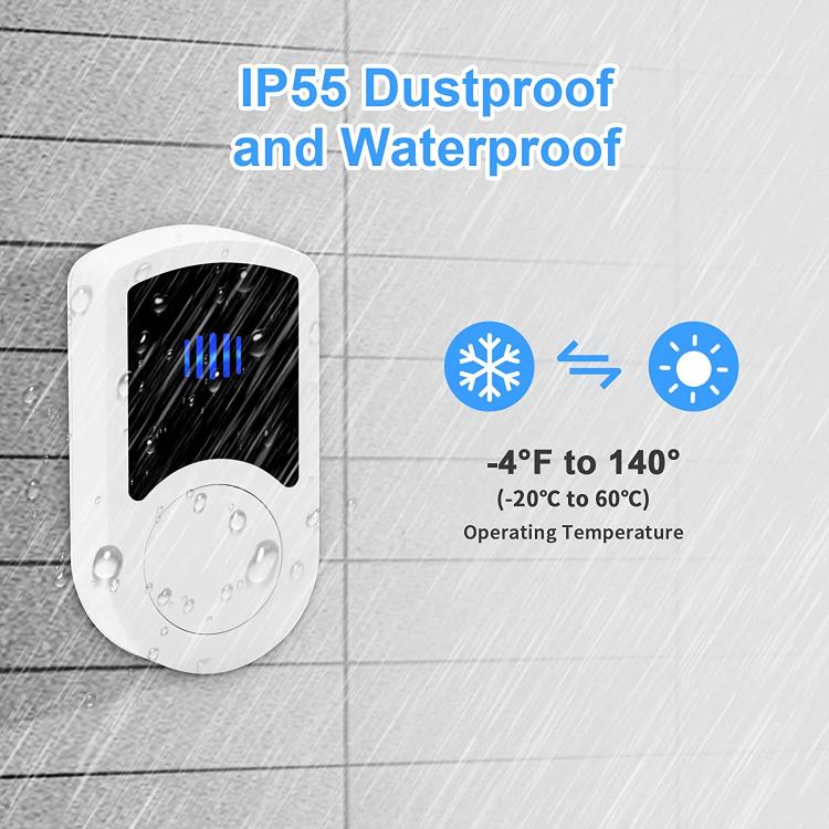LIKEPAI Wireless Doorbell EU AU UK US Plug Smart Door Bell Battery Button 1T1 Receiver Waterproof 300M 60 Chime 110V 220V N65G-1T1 Wireless Doorbell 第9张