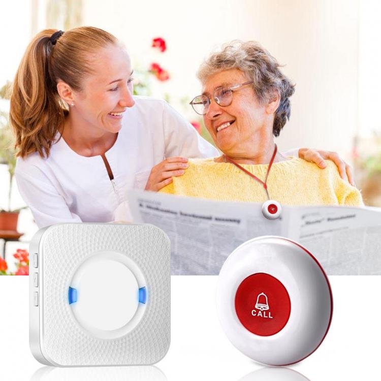 LIKEPAI Wireless 500Feet elderly/Nurse Alert Patient Help System Emergency Panic SOS Button Caregiver Pager for Old Man Patient Call Button Transmitter 第6张