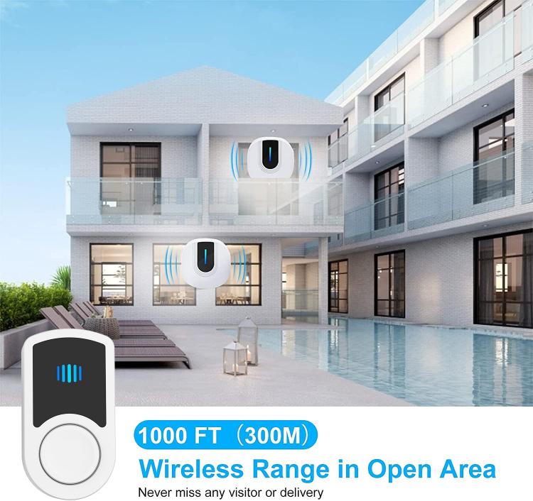 LIKEPAI Wireless Doorbell Waterproof Door Bell Chime Operating 1000ft Range 55 Melodies Mute Mode 1 Button 1 Receiver For Home N99G Wireless Doorbell 第4张
