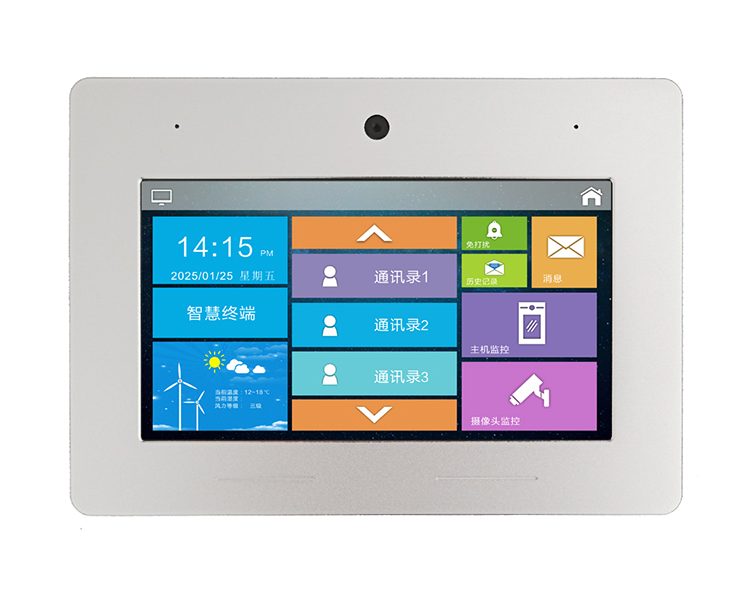 LIKEPAI Custom address book one-key call two-way intercom Audio talk connected to third-party CCTV cameras 7-inch IPS LCD screen Indoor Touch monitor 第1张