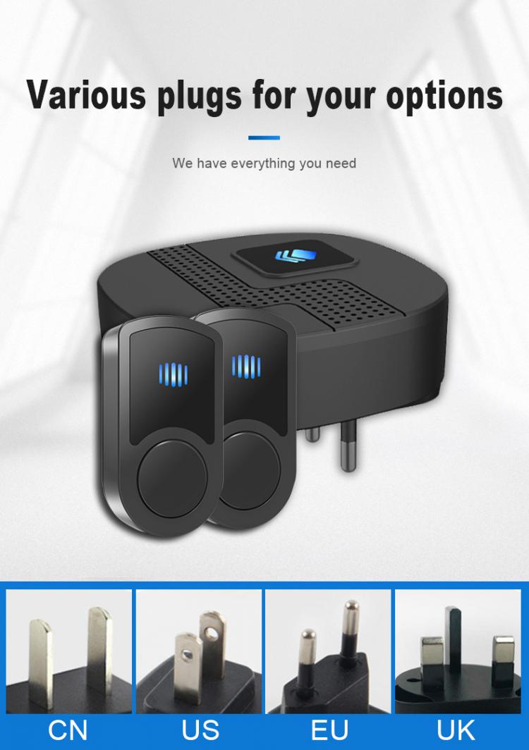 LIKEPAI Wireless Doorbell battery Door Bell Waterproof 300m 55 ringtones EU AU UK US Plug 110V-260V 1 button 1 receiver For Home Wireless Doorbell 第6张-LIKEPAI LIKEPAI Wireless Doorbell battery Door Bell Waterproof 300m 55 ringtones EU AU UK US Plug 110V-260V 1 button 1 receiver For Home Wireless Doorbell 第6张