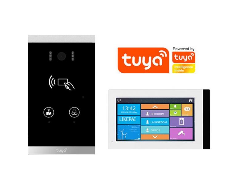 TuyaSmart villa door walkie-talkie family residential apartment video intercom kit waterproof linkage unlock Tuya video intercom host 第1张