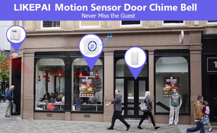 LIKEPAI Motion Sensor Door Chime For Business Entry Alert Chime for Front Door with Flashing Light OEM ODM Motion Detector Door Sensor Transmitter 第8张