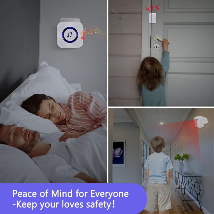 LIKEPAI Motion Sensor Door Chime For Business Entry Alert Chime for Front Door with Flashing Light OEM ODM Motion Detector Door Sensor Transmitter 第4张