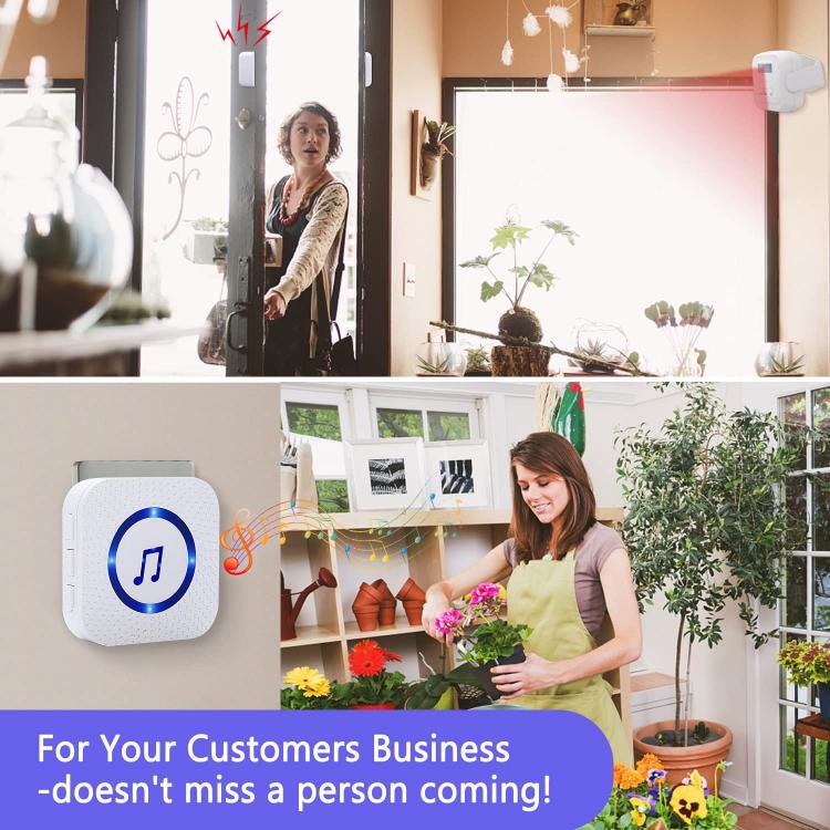 LIKEPAI Motion Sensor Door Chime For Business Entry Alert Chime for Front Door with Flashing Light OEM ODM Motion Detector Door Sensor Transmitter 第2张