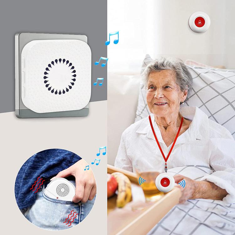 LIKEPAI Caregiver Pager Call Button elderly Wireless SOS Call Button Vibration Nurse Calling Alert System for Disabled Patient Call Button Transmitter 第2张