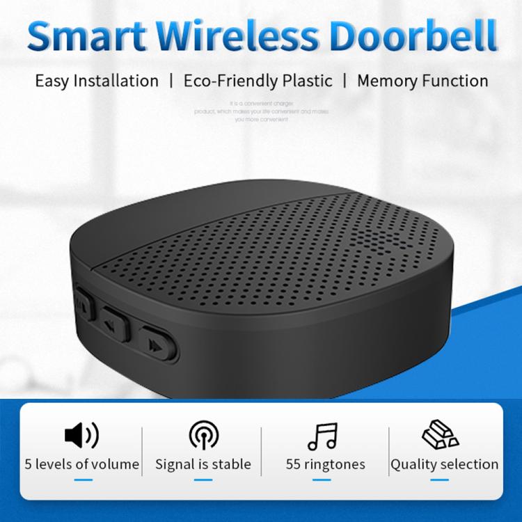 LIKEPAI Wireless Doorbell battery Door Bell Waterproof 300m 55 ringtones EU AU UK US Plug 90V-250V 1 button 2 receiver For Home N98-G-B-1T2 Wireless Doorbell 第2张