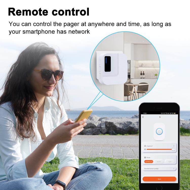 LIKEPAI Tuya app Wireless Doorbell Waterproof Door Bell Chime Operating 1,000ft Range with 38 Melodies Mute Mode Door Chimes N60-D1-W-1T1 Wireless Doorbell 第11张