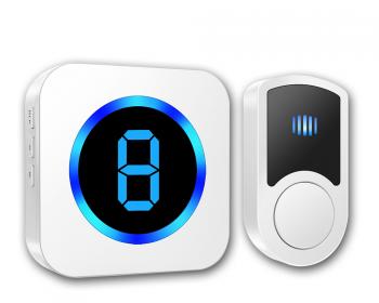 Wireless Door Bells Waterproof Ring Doorbell LCD Display 55 Ringtones US EU UK AC Plug Powered 1 Receiver 1 Battery Transmitter