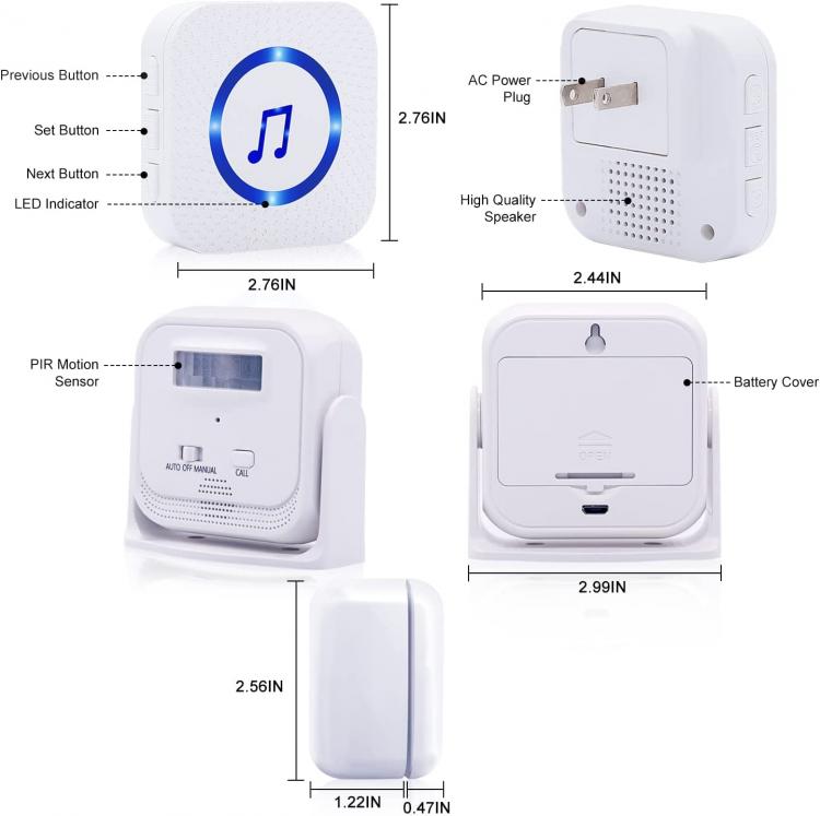 LIKEPAI Motion Sensor Door Chime For Business Entry Alert Chime for Front Door with Flashing Light OEM ODM Motion Detector Door Sensor Transmitter 第6张