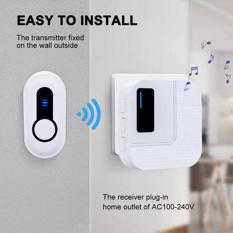 LIKEPAI Tuya app Wireless Doorbell Waterproof Door Bell Chime Operating 1,000ft Range with 38 Melodies Mute Mode Door Chimes N60-D1-W-1T1 Wireless Doorbell 第7张