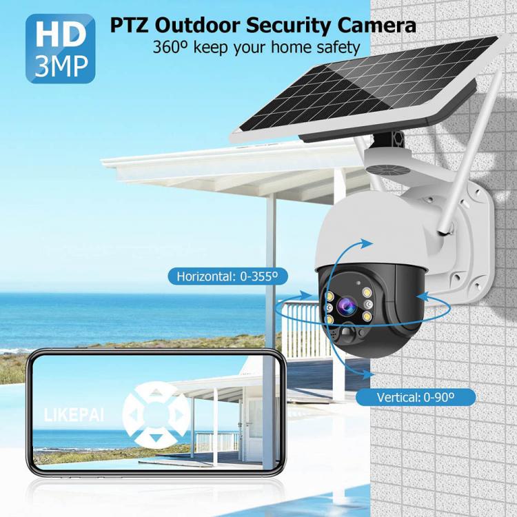 LIKEPAI TuyaSmart low-power 4G solar PTZ Camera 5X Zoom outdoor waterproof IP CCTV Night Vision WIFI Camera With 32G Sim Card News 第3张