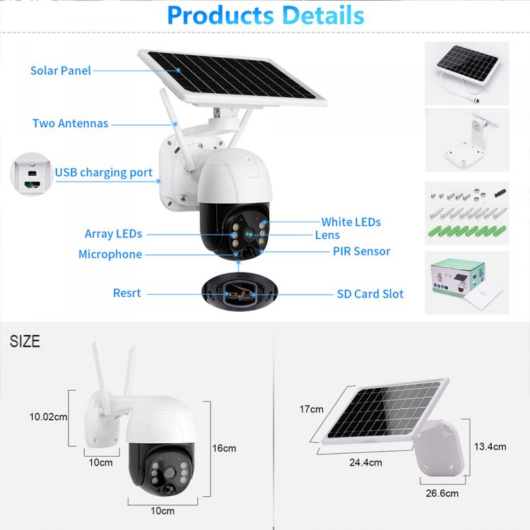 LIKEPAI TuyaSmart low-power 4G solar PTZ Camera 5X Zoom outdoor waterproof IP CCTV Night Vision WIFI Camera With 32G Sim Card News 第8张