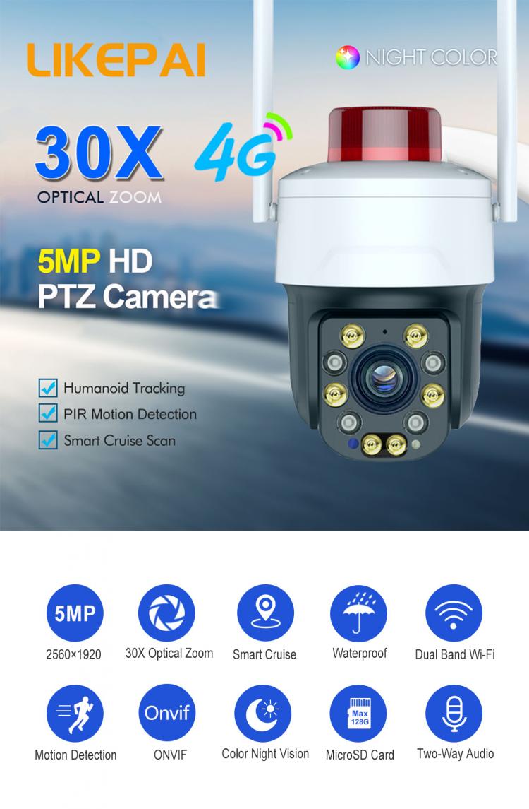 Wifi Security Cameras 5MP HD Secure Camera 30x Optical Zoom Outdoor Waterproof Night Vision Wireless PTZ Secured IP Cam News 第2张