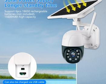 4G WIFI wireless solar powered CCTV cam 10x optical zoom 5MP 300m IR full color night vision PTZ outdoor waterproof IPC camera