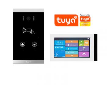 Video door phone intercom face recognition tuya smart villa Remote unlock access control system