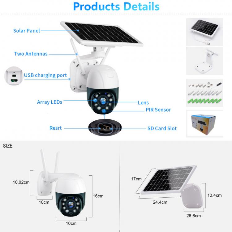 TuyaSmart low-power 4G solar 3MP Full HD 5X Zoom PTZ Camera outdoor waterproof IP CCTV Night Vision WIFI Camera With Sim Card News 第3张