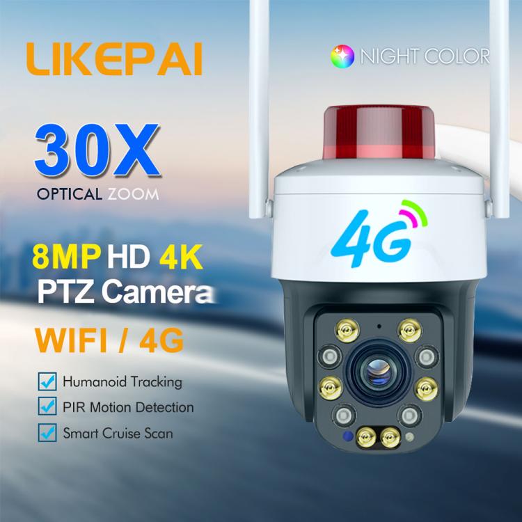 LIKEPAI 4G Full Band for USA Wireless 30x Optical Zoom 8MP PTZ Security Camera 300m Full-color Night Vision Tuya Outdoor IP Cam News 第1张