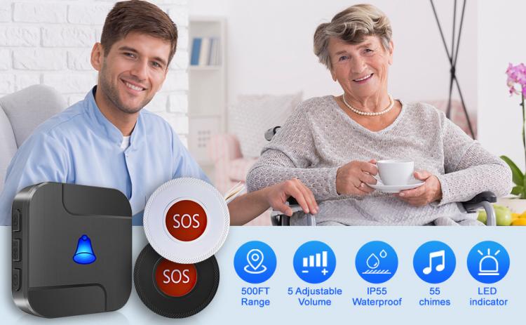 LIKEPAI SOS Pager Button Elderly Children Emergency Help Home Security Alarm System Waterproof Portable Wireless Doorbell News 第7张