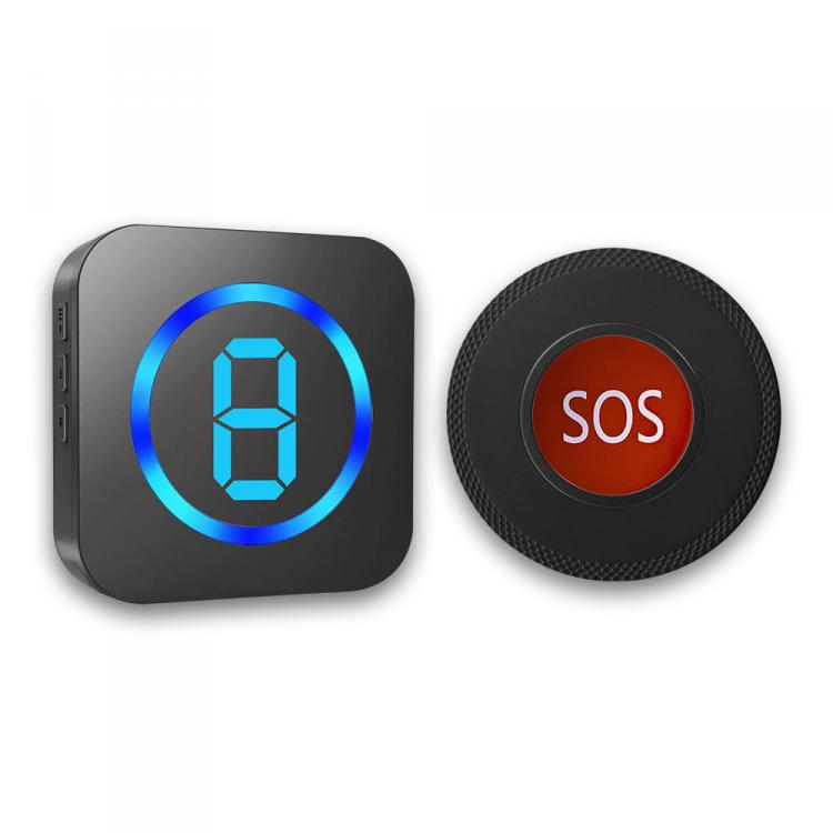 LIKEPAI Elderly Emergency Alarm Buttons Home SOS Call For Help Button Wireless Doorbell LED Digital Display Multi-Zone Door Sensor Transmitter 第1张