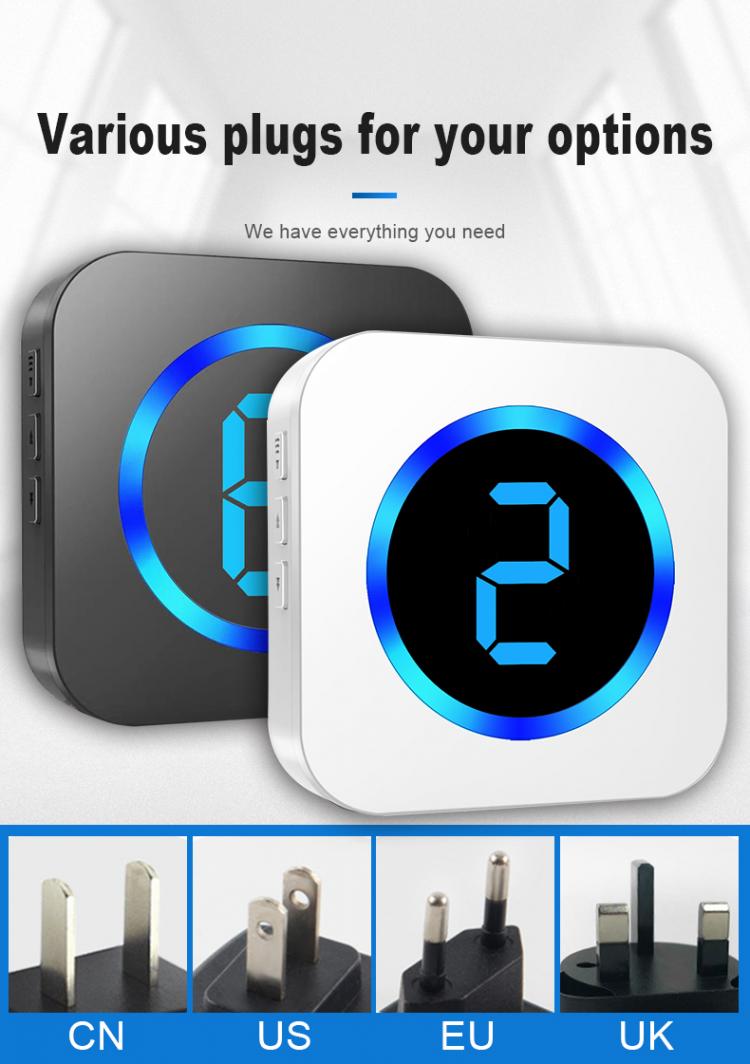 Elderly pregnant women pager SOS emergency help button call alarm home waterproof wireless doorbell multi-zone digital display Call Button Transmitter 第15张