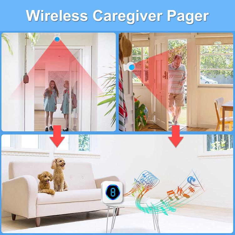 LIKEPAI Portable Motion Sensor-Alert Caregiver Pager Room Monitor,Bed Alarm to Falling and Wandering for Elderly Dementia Child PIR Sensor Transmitter 第4张