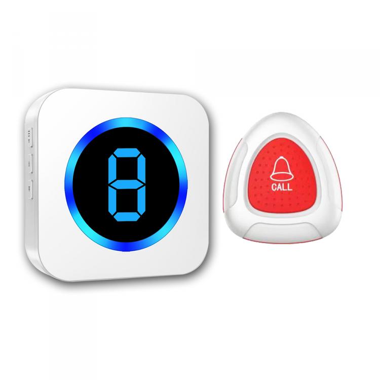 The elderly help button SOS pager emergency help alarm home wireless waterproof multi-zone digital display doorbell 55 ringtones Call Button Transmitter 第2张