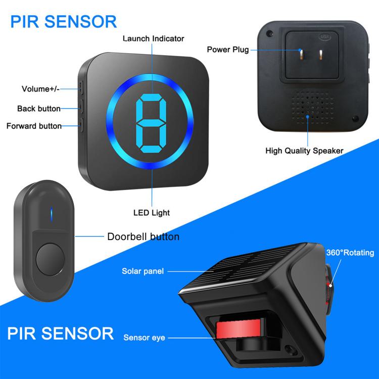 Driveway alarm outdoor yard garage PIR infrared sensor detection alarm equipment home security burglar system 300m distance News 第3张