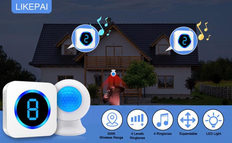 LIKEPAI Portable Motion Sensor-Alert Caregiver Pager Room Monitor,Bed Alarm to Falling and Wandering for Elderly Dementia Child PIR Sensor Transmitter 第8张