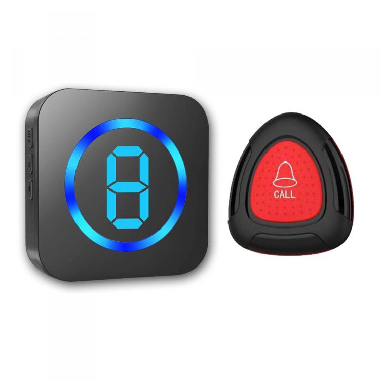 The elderly help button SOS pager emergency help alarm home wireless waterproof multi-zone digital display doorbell 55 ringtones Call Button Transmitter 第1张